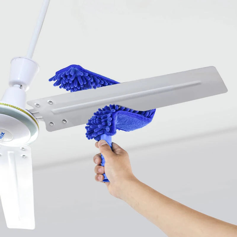 Kit De Ventilador De Teto De Alto Alcance Duster, microfibra Ventilador De Teto Lâmina Limpador Flexível Cobweb Duster, escova Lavável Removível