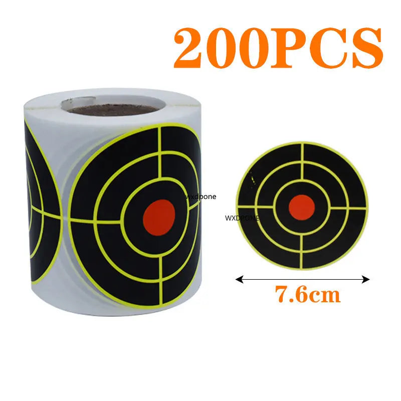 100/200 unidades por rolo 7,50 cm autoadesivo respingos respingo amplificador reativo (impacto de cores) alvos adesivos de tiro (olhos de toques)