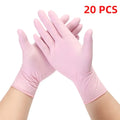 20/50/100 pçs luvas de nitrilo rosa luvas de látex descartáveis sem pó para limpeza doméstica salão de beleza trabalho luvas de cozinha