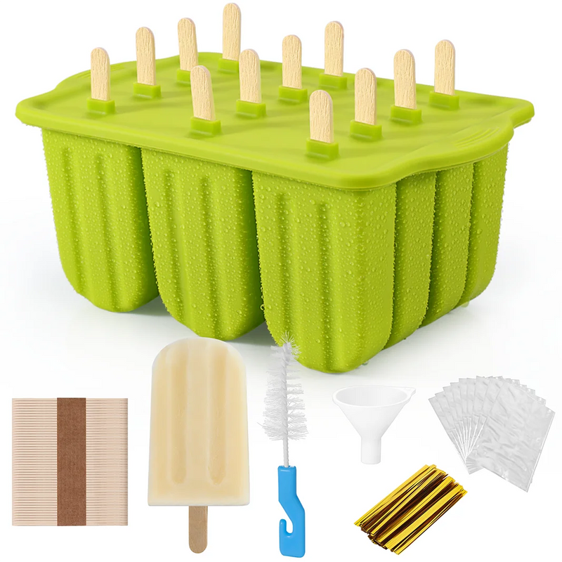 Novo verão vendas quentes ferramentas de sorvete com varas de madeira moldes de picolé de silicone personalizado mini molde de picolé de sorvete de silicone