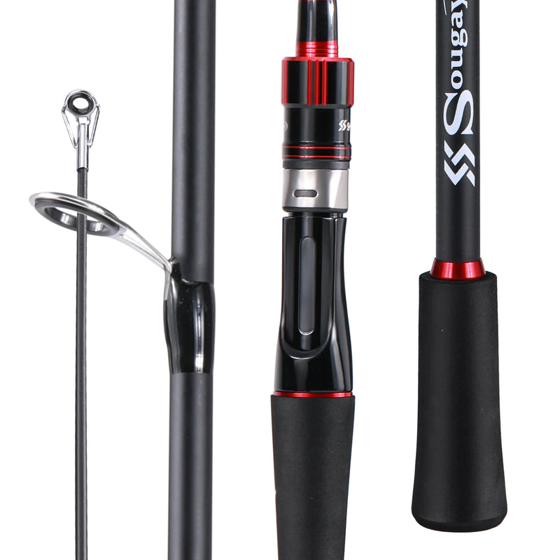 Sougayilang vara de pesca 1.8 ~ 2.1m fibra de carbono fiação fundição isca haste max arraste 10kg para baixo pique truta pesca caña de pescar