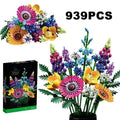 Blocos de Construção de Crisântemo Artificial para Crianças, Flor Eterna, Decoração de Casa, Bouquet Wildflower, Brinquedos Presente para Meninas, 10313