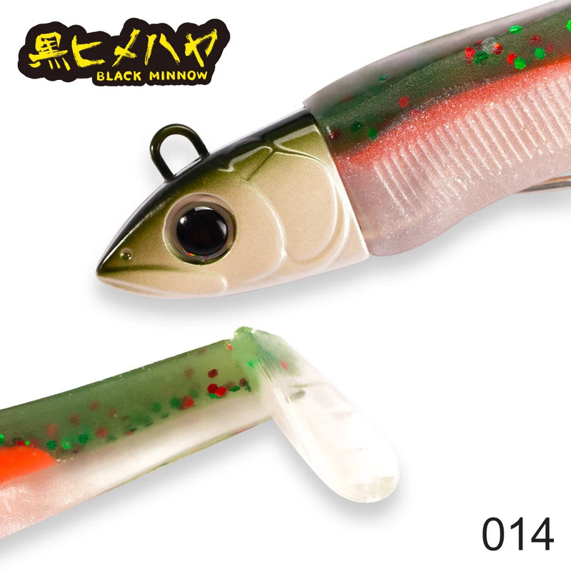 Hunthouse-isca minnow preto para pesca, isca de silicone macio com cabeça de gabarito, wobblers para lúcio e baixo, 7g/12g/25g/40g/60g/90g/120g