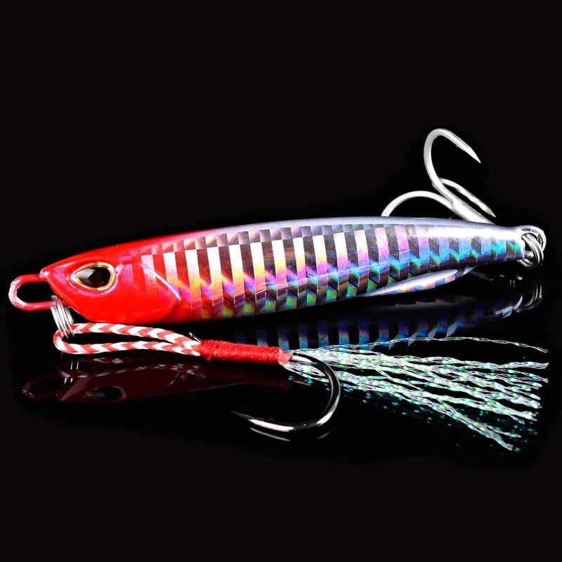 Metal gabarito isca de pesca 10g-60g elenco gancho swimbait 3d laser wobbler pique colher carpa spinner mar enfrentar kit pesca isca artificial