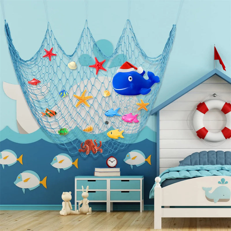 Rede de pesca decoração praia temática pirata festa havaiana parede pendurado rede de pesca decoração para casa fotografia decoração