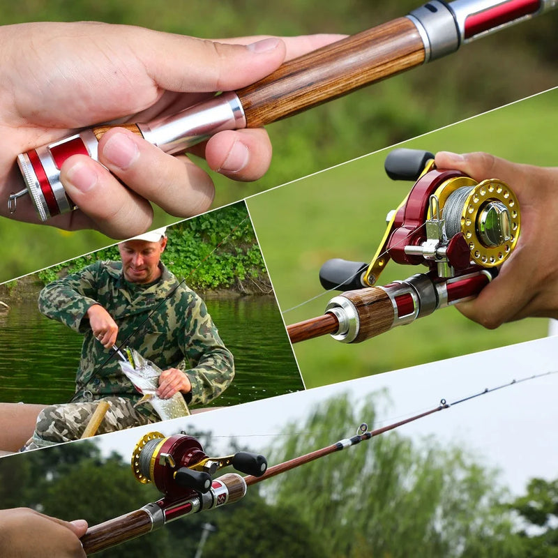 Sougayilang jangada vara de pesca liga titânio 2 seções comprimento ajustável vara de pesca telescópica portátil barco vara de pesca