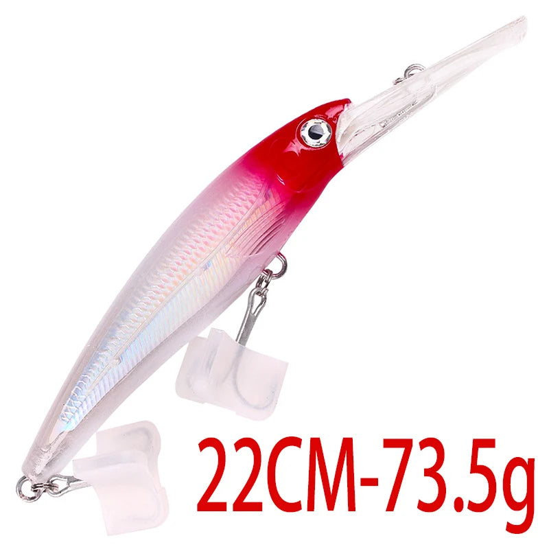 48-90-95g isca de pesca mergulho profundo minnow isca artificial wobblers enfrentar pesca carpa pique walleye original mar isca de pesca