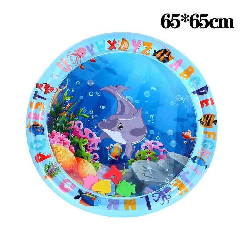 Tapete de jogo sensorial de água engrossado tapete de água inflável para gato e cão pet playmat com peixe mar oceano tema brinquedo sensorial água