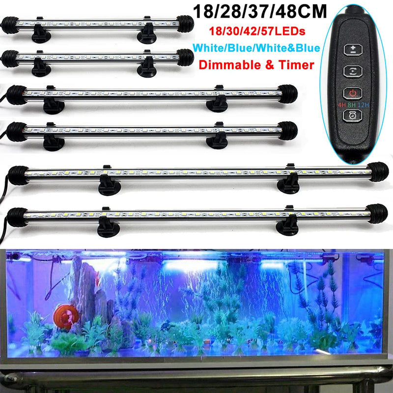 18-48cm led luzes do aquário à prova dwaterproof água luz do tanque de peixes pode ser escurecido lâmpada submersível com temporizador ligar/desligar automático decoração subaquática 3 modos