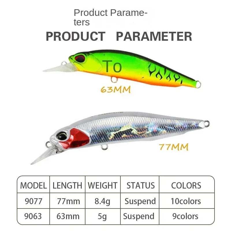 5g 8.4g Isca De Pesca Minnow Wobbler Isca Rozante Suspensão Jerkbait Swimbait Isca Dura Artificial Culter Alburnus Isca