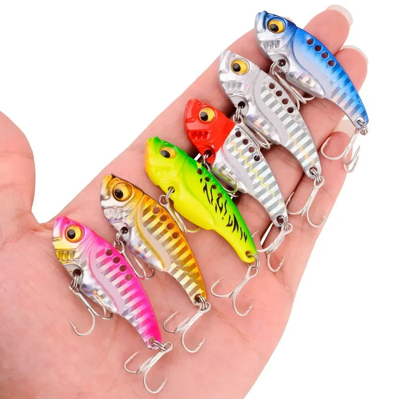 Aorace 5 pçs/caixa metal vib 3/7/10/15/20g isca de pesca vibração colher iscas duras crankbait wobbler swimbait cicada vib enfrentar