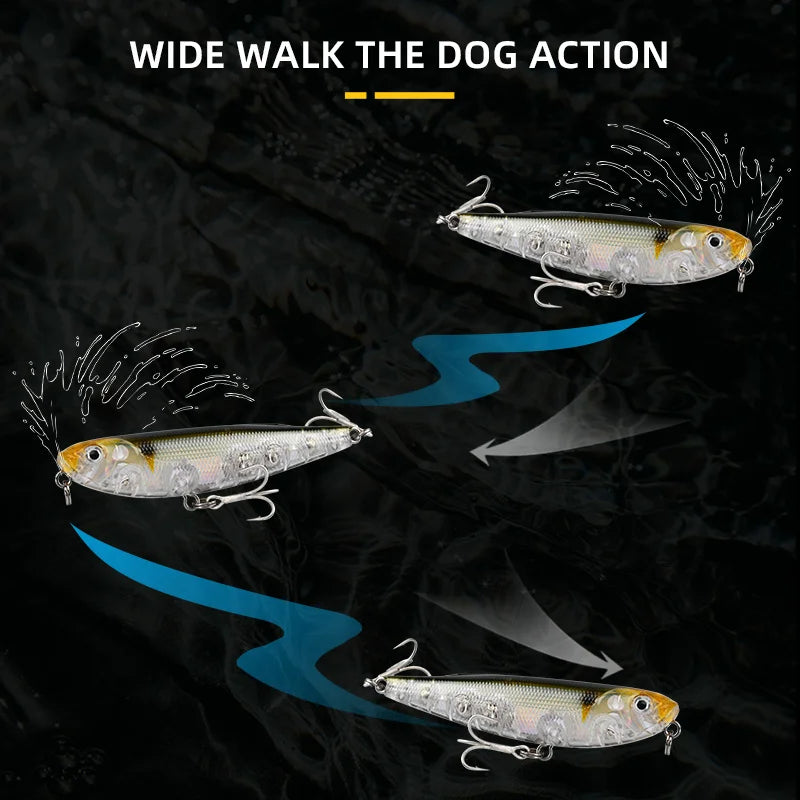 Blux stray cão topwater lápis 70mm 8.2g superfície walker isca de pesca caminhada o cão artificial água salgada baixo isca dura enfrentar