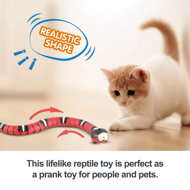 Brinquedos de gato de detecção inteligente interativo automático eletrônico cobra gato teaser jogo interno gatinho brinquedo usb recarregável para gatos gatinho