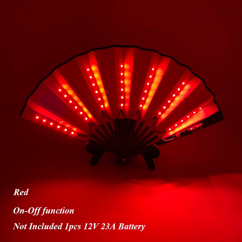 Suprimentos de iluminação para festa de carnaval de Halloween 10 polegadas LED luz neon ventilador rave dobrável ventilador luminoso brilhando na festa