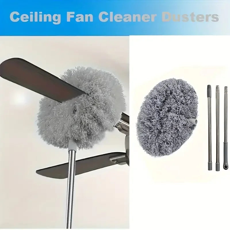 Ventilador de teto limpador espanadores com pólo de extensão escova de remoção de poeira removível teto e ventilador espanador ferramenta de limpeza de ventilador de teto