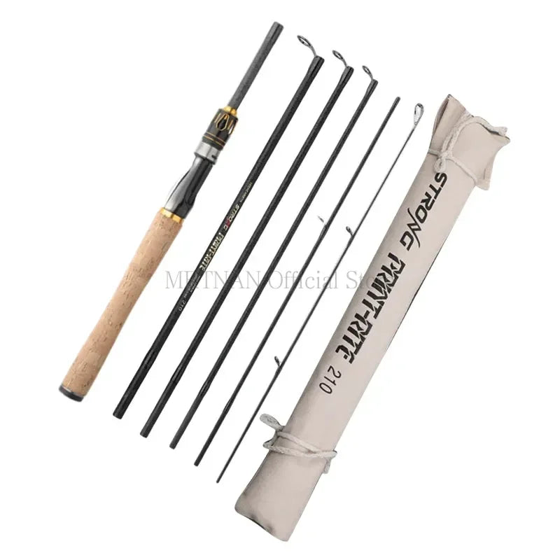 Vara de isca de fibra de carbono, 1.8m/2.1m/2.4m/2.7m, seção ultracurta, fiação/casting, viagem, varas de pesca super duras