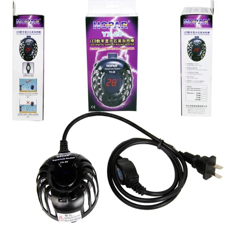 Mini Aquecedor De Tanque De Peixes Pequeno, Display Digital LED, Temperatura Automática, Aquecimento à Prova De Explosão, Baixo Nível De Água, Tanque De Tartaruga