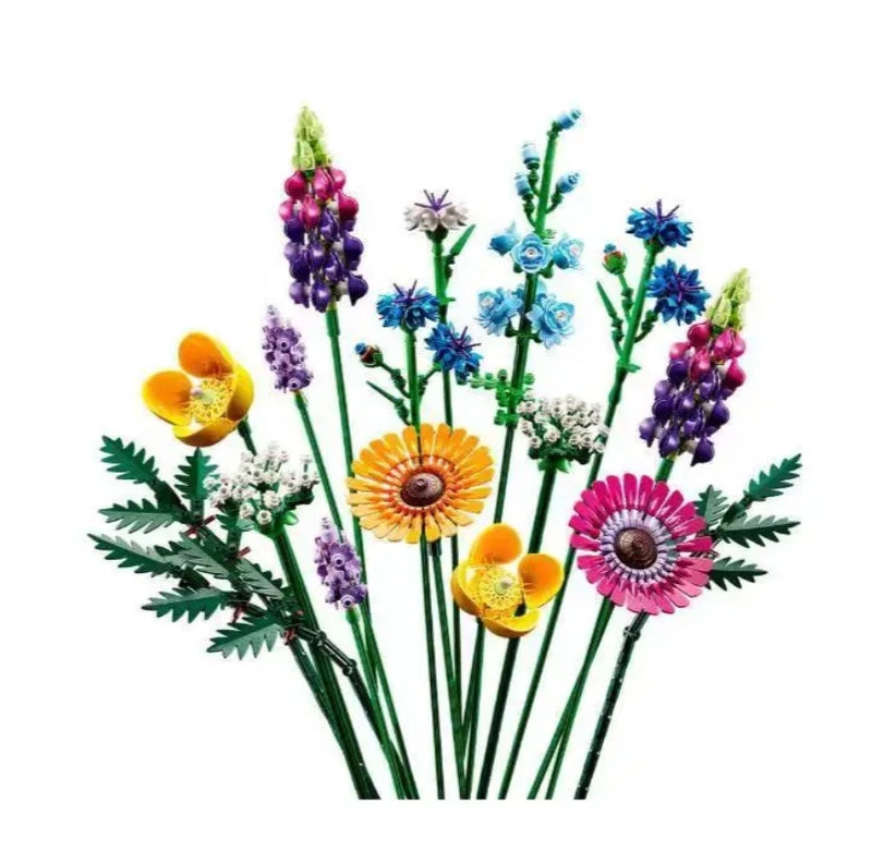Blocos de Construção de Crisântemo Artificial para Crianças, Flor Eterna, Decoração de Casa, Bouquet Wildflower, Brinquedos Presente para Meninas, 10313