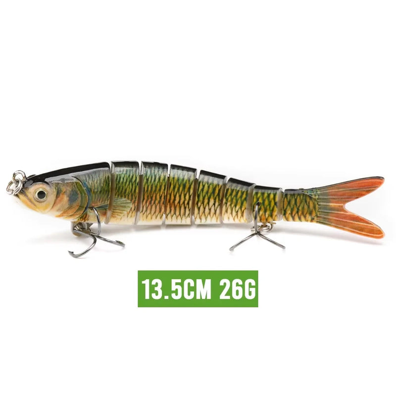 VTAVTA 10/14cm afundando wobblers iscas de pesca articuladas crankbait swimbait 8 segmento duro isca artificial para pesca enfrentar isca
