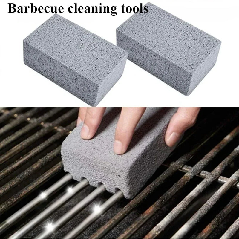 Bloco de tijolo para limpeza de churrasqueira, 4 unidades, rack de pedra para limpeza de churrasco, limpador de graxa, ferramenta para churrasco, limpador de escova de limpeza de manchas de óleo