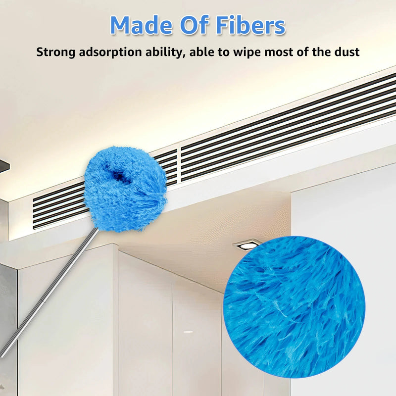 Ventilador de teto limpador espanadores com pólo de extensão escova de remoção de poeira removível teto e ventilador espanador ferramenta de limpeza de ventilador de teto