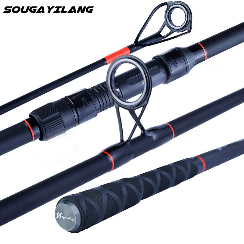 Sougayilang vara de pesca de carpa, 3m, 3.6m, fibra de carbono de alta qualidade, 3.5lb, portátil, 6/7 seções, vara alimentadora giratória para água doce