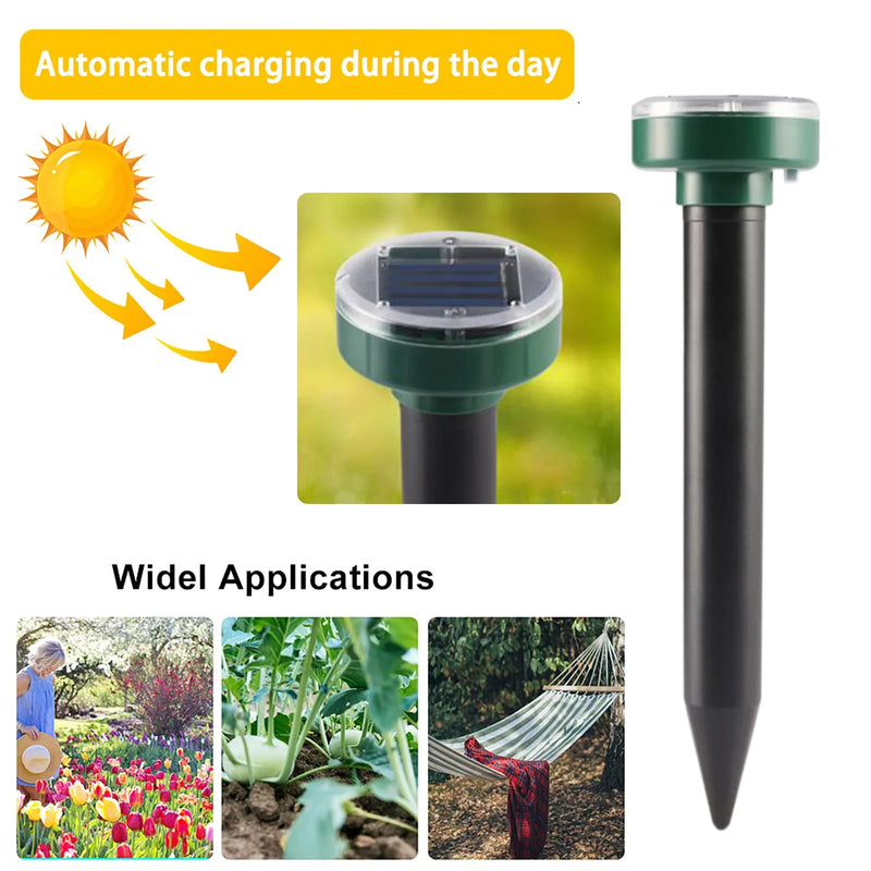 Ultrasonic Solar Pest Repeller, Animal Repelente, Mole Repelente, Gopher, Vole Serpente, Roedor, Caçador, dissuasor, Ferramenta de Controle de Pragas, 8 pcs, 4pcs