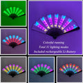 Suprimentos de iluminação para festa de carnaval de Halloween 10 polegadas LED luz neon ventilador rave dobrável ventilador luminoso brilhando na festa