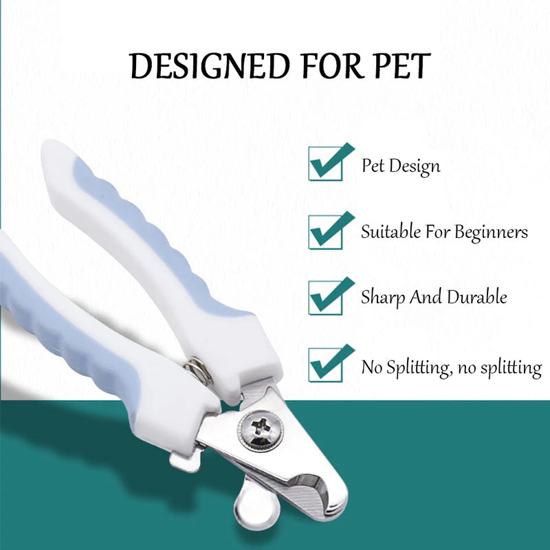 Cortador de unhas profissional para animais de estimação, aço inoxidável, aparador de unhas para cães e gatos, economia de trabalho, conveniente, suprimentos para tosa de cães