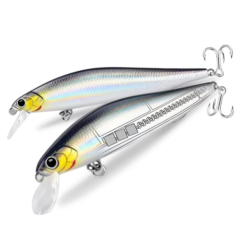 Afundando minow 5-14g jerkbait isca de pesca profissional sistema de equilíbrio de gravidade fundido isca profunda manivela wobbler pesca swimbait pesca