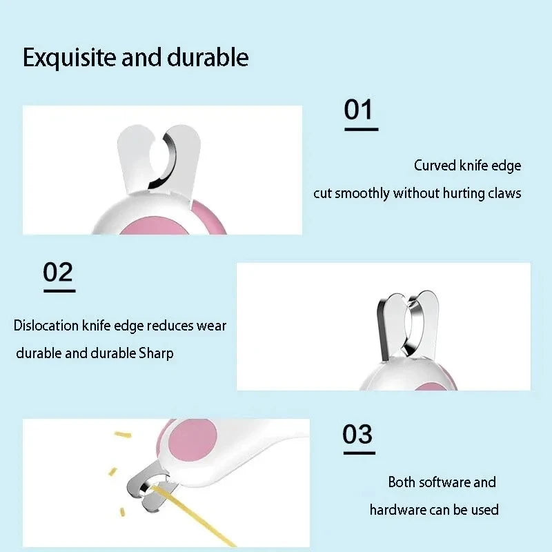Luz led gato cão cortador de unhas profissional pet garra trimmer com bloqueio segurança filhote de cachorro gatinho animais cuidados aliciamento kit ferramenta