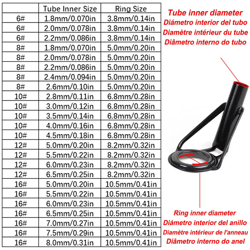 Kit de reparo de ponta guia de vara de pesca, 24 ~ 230 peças, guia de construção de vara, anel cerâmico de aço inoxidável, caixa de pesca de água doce e salgada