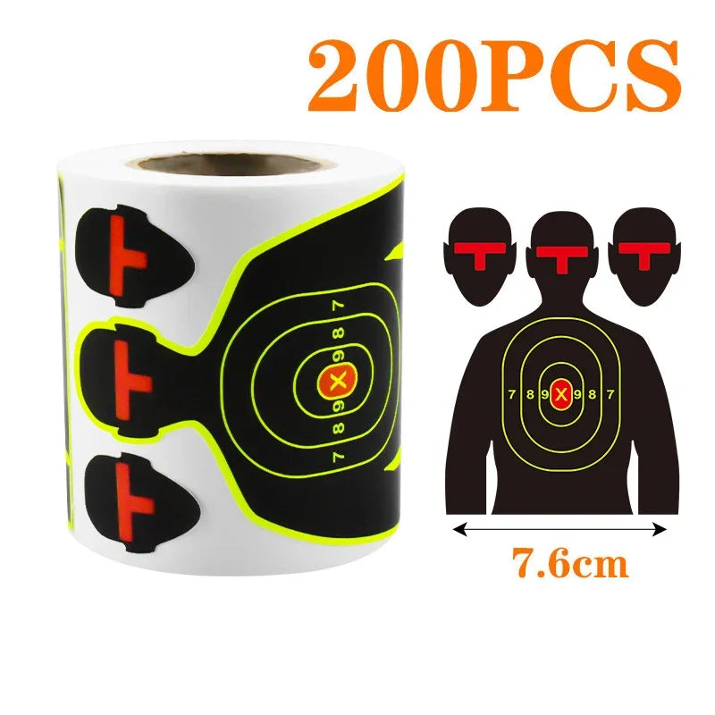 100/200 unidades por rolo 7,50 cm autoadesivo respingos respingo amplificador reativo (impacto de cores) alvos adesivos de tiro (olhos de toques)