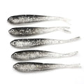 5 pçs isca macia 7cm/6g cauda dividida chumbo peixe swimbaits com ganchos silicone artificial isca de pesca para água salgada