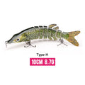 VTAVTA 10/14cm afundando wobblers iscas de pesca articuladas crankbait swimbait 8 segmento duro isca artificial para pesca enfrentar isca