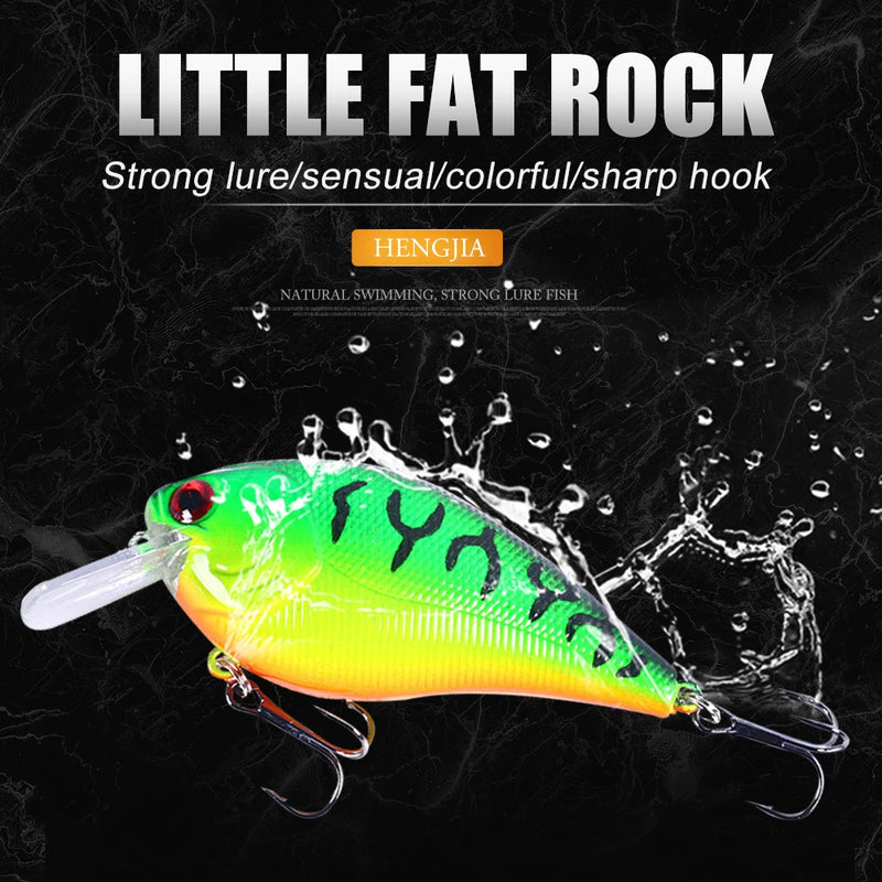 HENGJIA 1 peça 8.5cm 15g chocalho mergulho raso crankbait artificial wobbler para baixo pique isca dura isca de pesca equipamento 6 cores