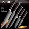 Conjunto de faca de cozinha premium afiada faca de chef japonesa faca santoku com padrão de damasco a laser cutelo de corte muito rápido 1-10 peças