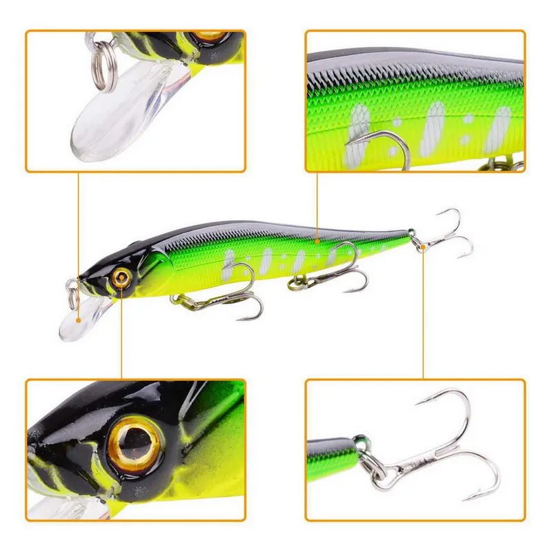 3 pçs/caixa japão afundando lento minnow iscas de pesca 12cm 14g jerkbait baixo pique carkbait wobblers swimbait isca profissional