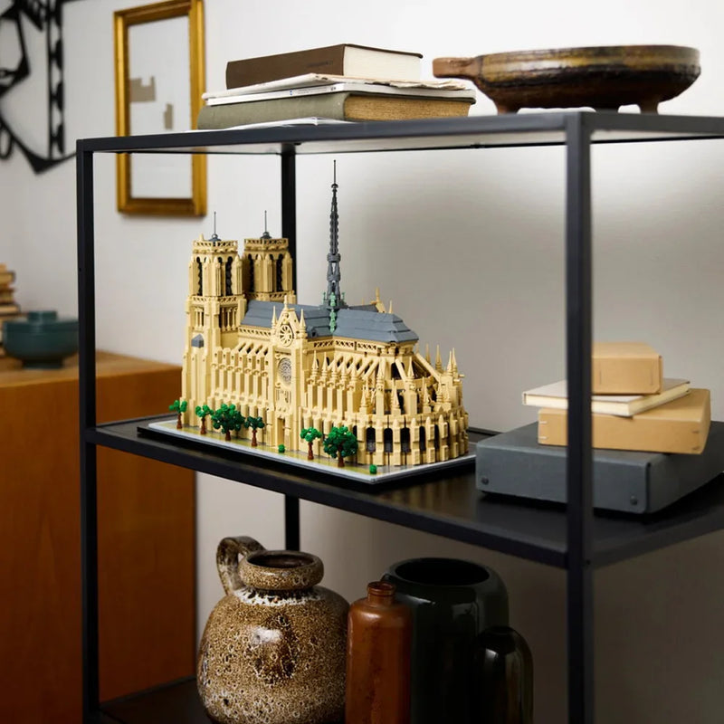 Kit modelo arquitetônico para adultos, Notre-Dame de Paris, conjunto de blocos colecionáveis, ideia para os amantes da história, presente, 21061
