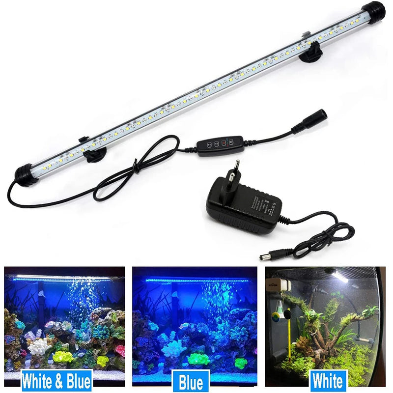18-48cm led luzes do aquário à prova dwaterproof água luz do tanque de peixes pode ser escurecido lâmpada submersível com temporizador ligar/desligar automático decoração subaquática 3 modos