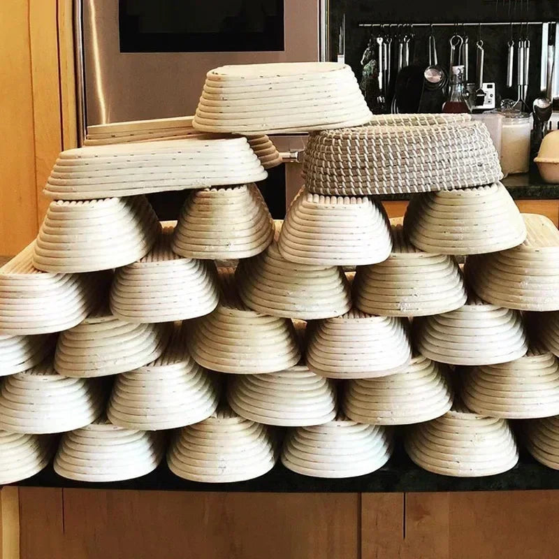Cesta de impermeabilização de pão de vime, cesta de pão oval, fermentação de massa de vime, banneton de massa fermentada