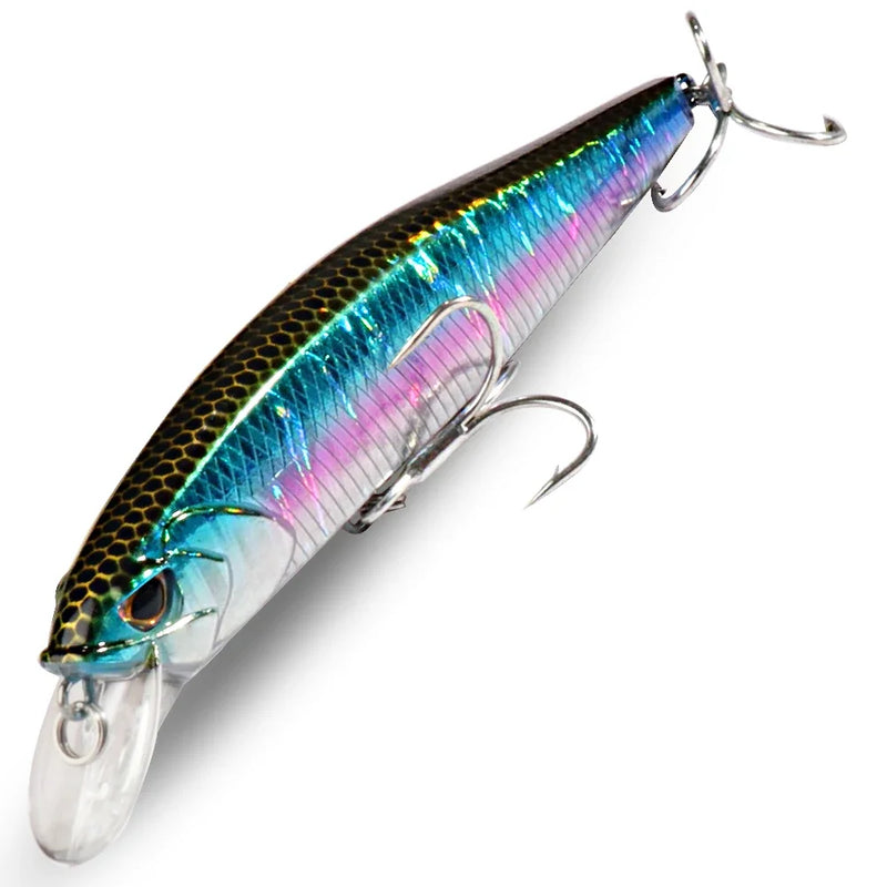 Afundando minnow 19g flutuante jerkbait 15g isca de pesca ganchos agudos swimbait pesca popper enfrentar wobbler manivela isca artificial