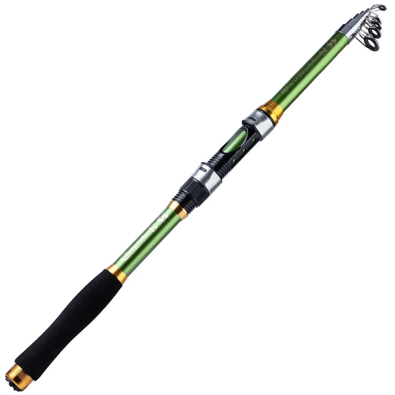 Sougayilang vara de pesca telescópica, 4 cores, 1.8m-2.7m, fibra de vidro, cabo de eva, vara giratória de carpa, vara de pesca, peso 4.5kg
