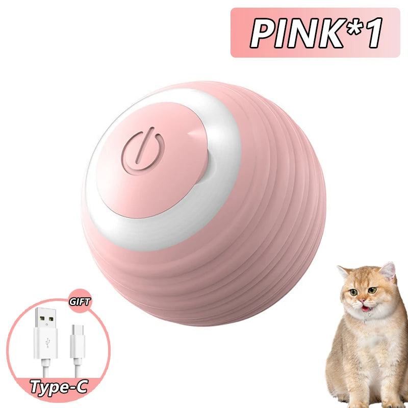 Gato bola interativa brinquedos bola de rolamento automático falso cauda recarregável inteligente animal de estimação brinquedo elétrico cão gato treinamento imitar mouse
