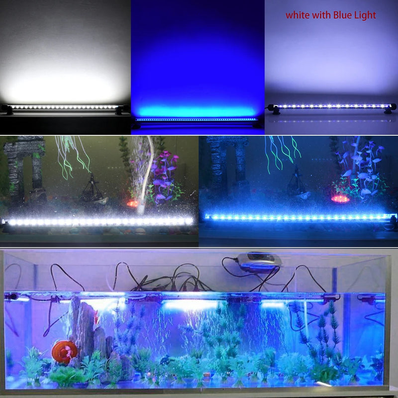 18-48cm led luzes do aquário à prova dwaterproof água luz do tanque de peixes pode ser escurecido lâmpada submersível com temporizador ligar/desligar automático decoração subaquática 3 modos