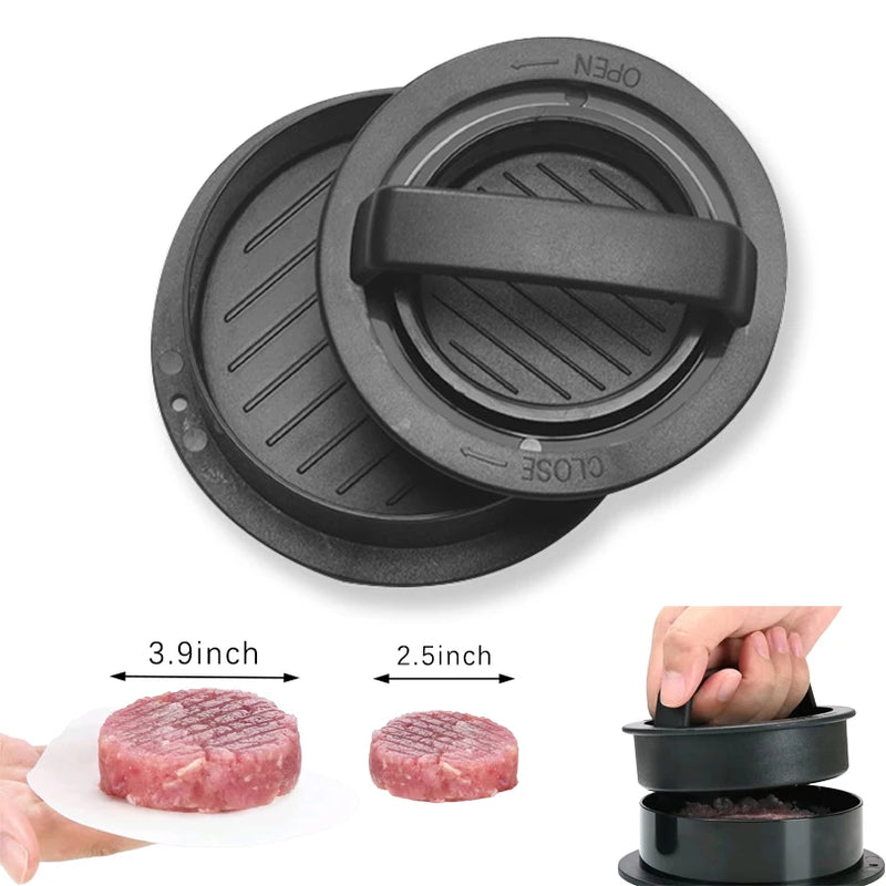 Aço inoxidável smash hambúrguer imprensa hambúrguer patins carne masher circular imprensa de carne molde para deli carnes acessórios de cozinha