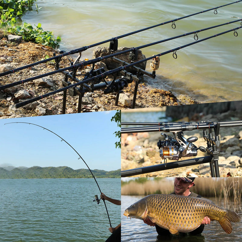 Sougayilang vara de pesca de carpa, 3m, 3.6m, fibra de carbono de alta qualidade, 3.5lb, portátil, 6/7 seções, vara alimentadora giratória para água doce