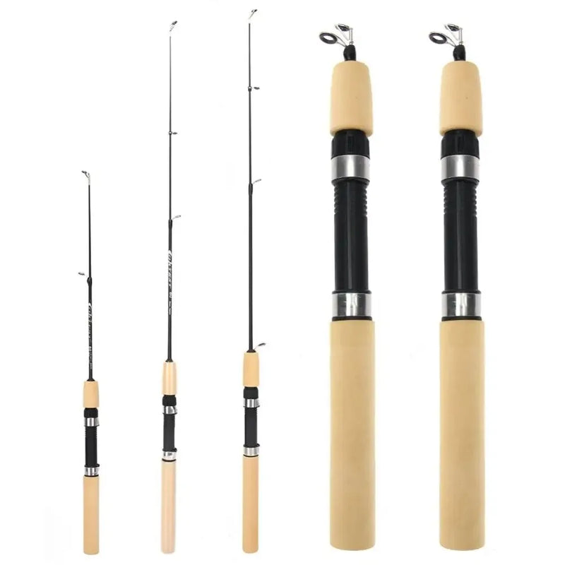 60 80 100cm mini telescópica vara de pesca no gelo portátil fibra carbono rio camarão carpa pesca pólo inverno vara de pesca enfrentar pesca