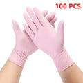 20/50/100 pçs luvas de nitrilo rosa luvas de látex descartáveis sem pó para limpeza doméstica salão de beleza trabalho luvas de cozinha
