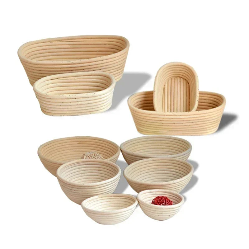 Cesta de impermeabilização de pão de vime, cesta de pão oval, fermentação de massa de vime, banneton de massa fermentada